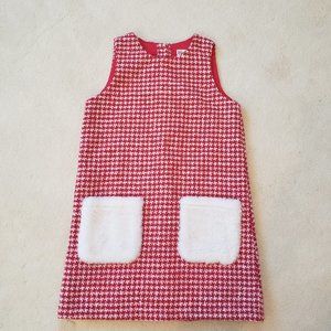 Hatley Holiday Herringbone Dress Red and White size 7